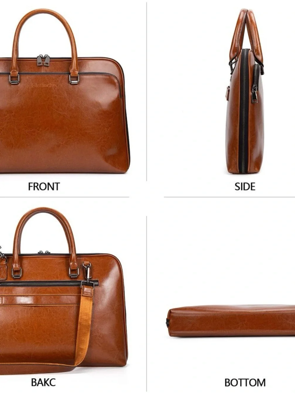 NWT Blofinche Brown Leather Laptop Messenger Bag